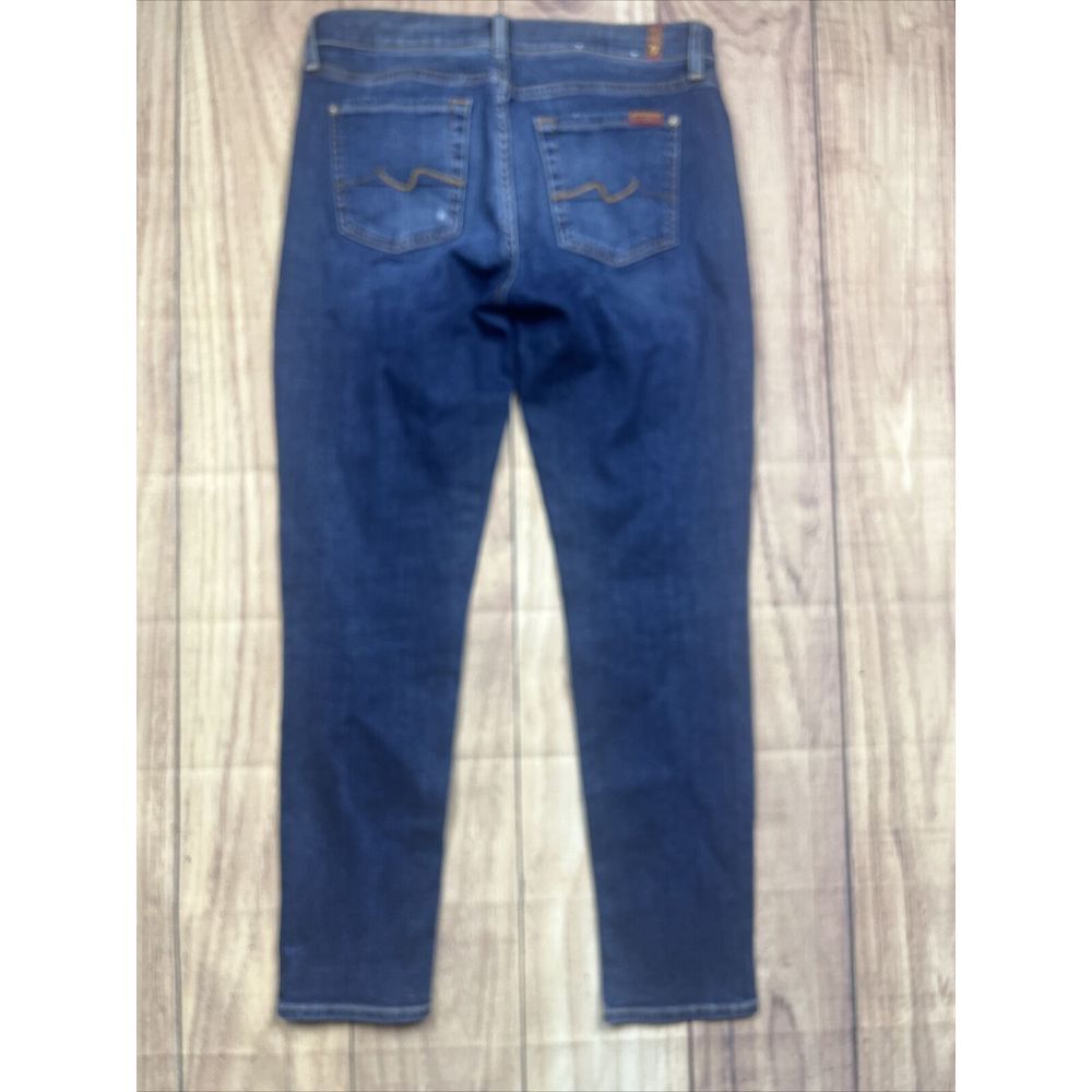 7 for All Mankind Distressed Josefina Skinny Boyfriend Denim Blue Jeans Size 26 - Picture 2 of 7